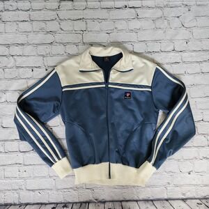 Vintage Pinnacle Track Jacket Sz M Lightweight Made In USA Tennis Striped 80s